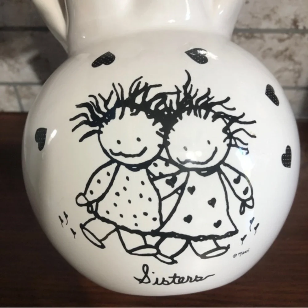 Sisters Vase Marci Children of the Inner‎ light ivory hearts 7”